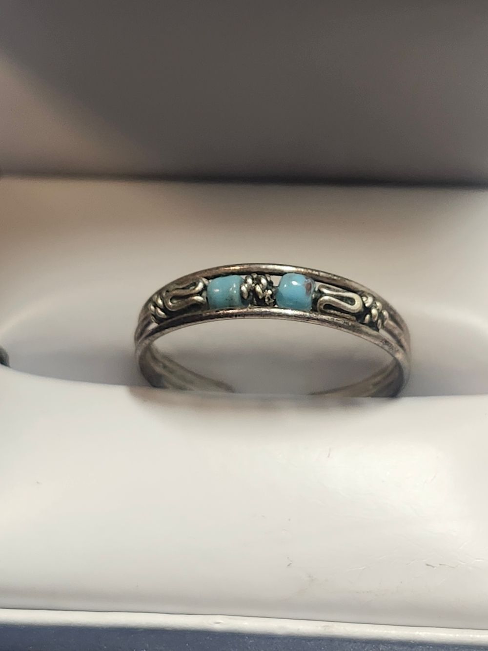 Sterling Silver Blue Accent Adjustable Ring Or Toe Ring